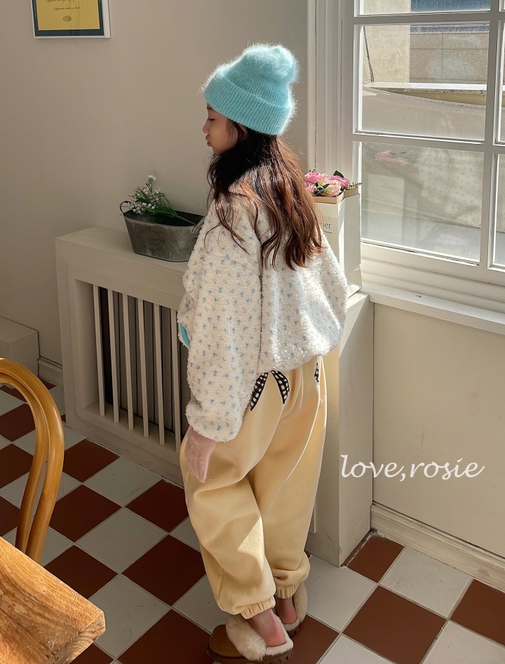 Love Rosie - Korean Children Fashion - #fashionkids - Check Ribbon Fleece Jogger Pants - 8