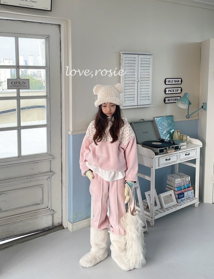 Love Rosie - Korean Children Fashion - #fashionkids - Cotton Candy Floral Fleece Set - 7