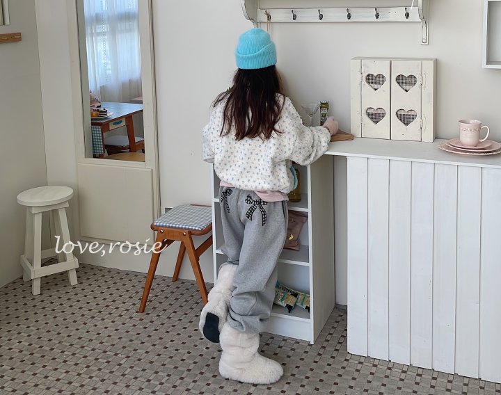 Love Rosie - Korean Children Fashion - #kidsshorts - Check Ribbon Fleece Jogger Pants - 9