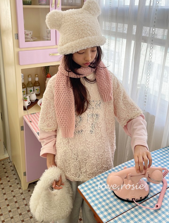 Love Rosie - Korean Children Fashion - #littlefashionista - Fleece Lace Short Sleeve Tee - 4