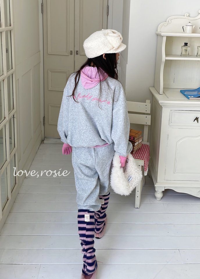 Love Rosie - Korean Children Fashion - #minifashionista - Lucky Girl Embroidered Fleece Set - 8