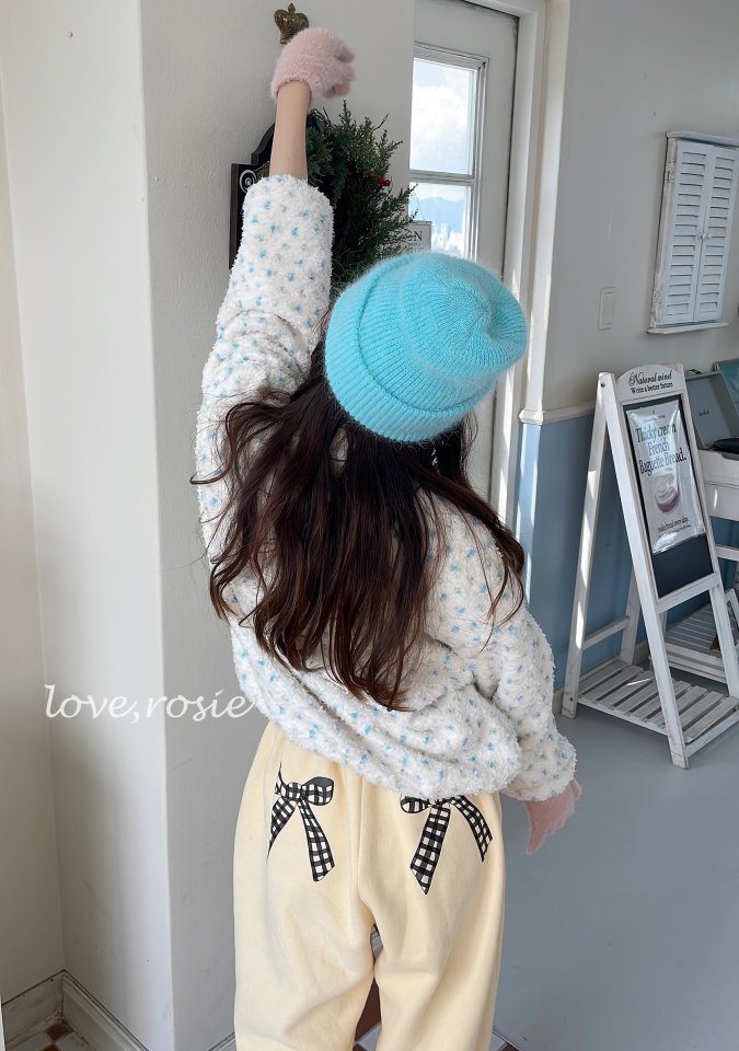 Love Rosie - Korean Children Fashion - #prettylittlegirls - Check Ribbon Fleece Jogger Pants - 2