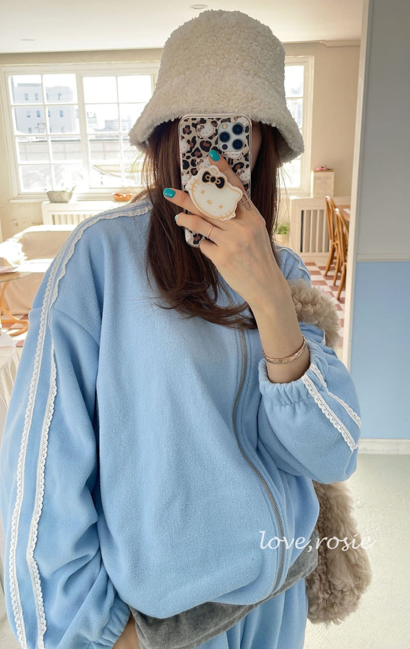Love Rosie - Korean Children Fashion - #todddlerfashion - Eyelet Lace Track Set - 5