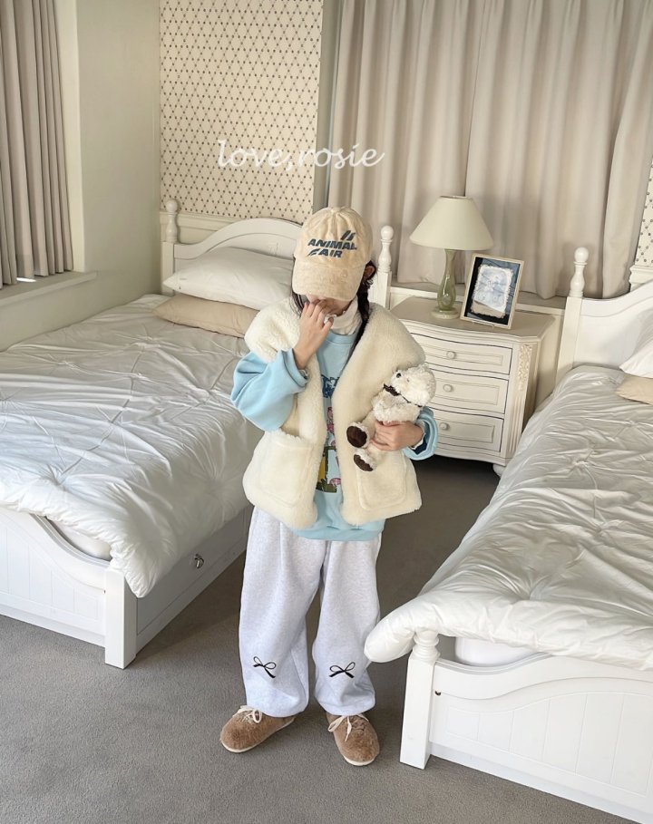 Love Rosie - Korean Women Fashion - #womensfashion - Ribbon Fleece Jogger Pants (Mom) - 10