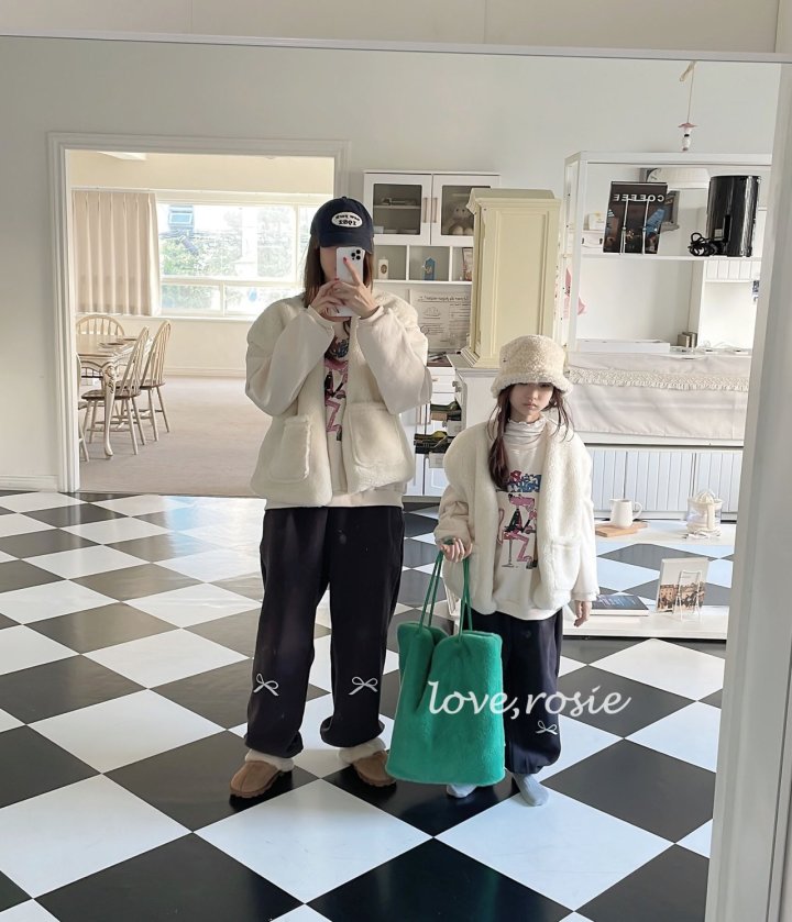 Love Rosie - Korean Women Fashion - #womensfashion - Ribbon Fleece Jogger Pants (Mom) - 2