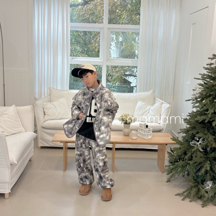 Mamami - Korean Children Fashion - #childrensboutique - Water Printed Fleece Pants - 5