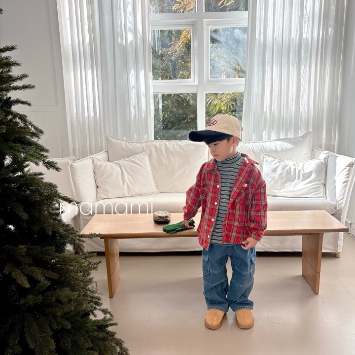 Mamami - Korean Children Fashion - #kidsshorts - Merry Check Shirt - 11