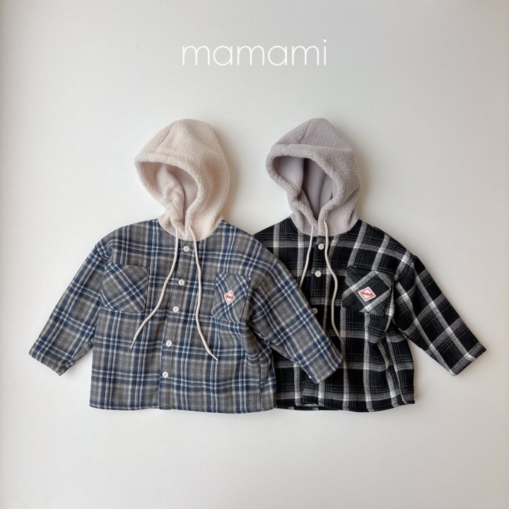 Mamami - Korean Children Fashion - #kidsstore - Teddy Check Jacket