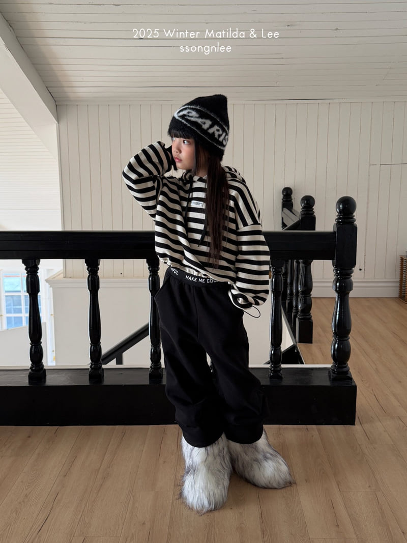 Matilda & Lee - Korean Children Fashion - #Kfashion4kids - Stripe Label Hoodie - 11