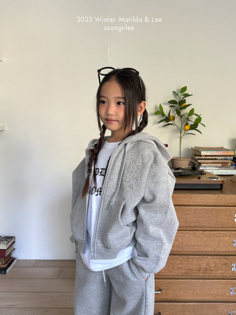 Matilda & Lee - Korean Children Fashion - #Kfashion4kids - Cross Embroidery Zip-up Hood - 6