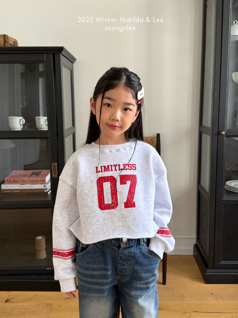 Matilda & Lee - Korean Children Fashion - #Kfashion4kids - Limit Line Crop Sweatshirt