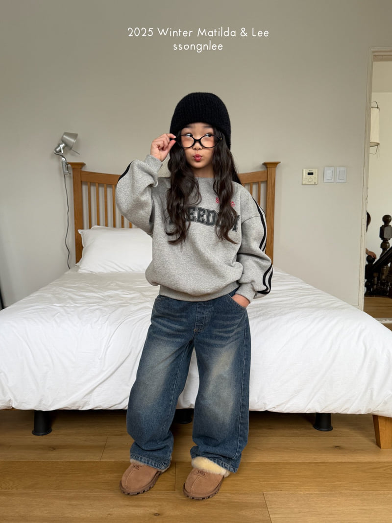 Matilda & Lee - Korean Children Fashion - #childofig - Diagonal Denim Pants - 10