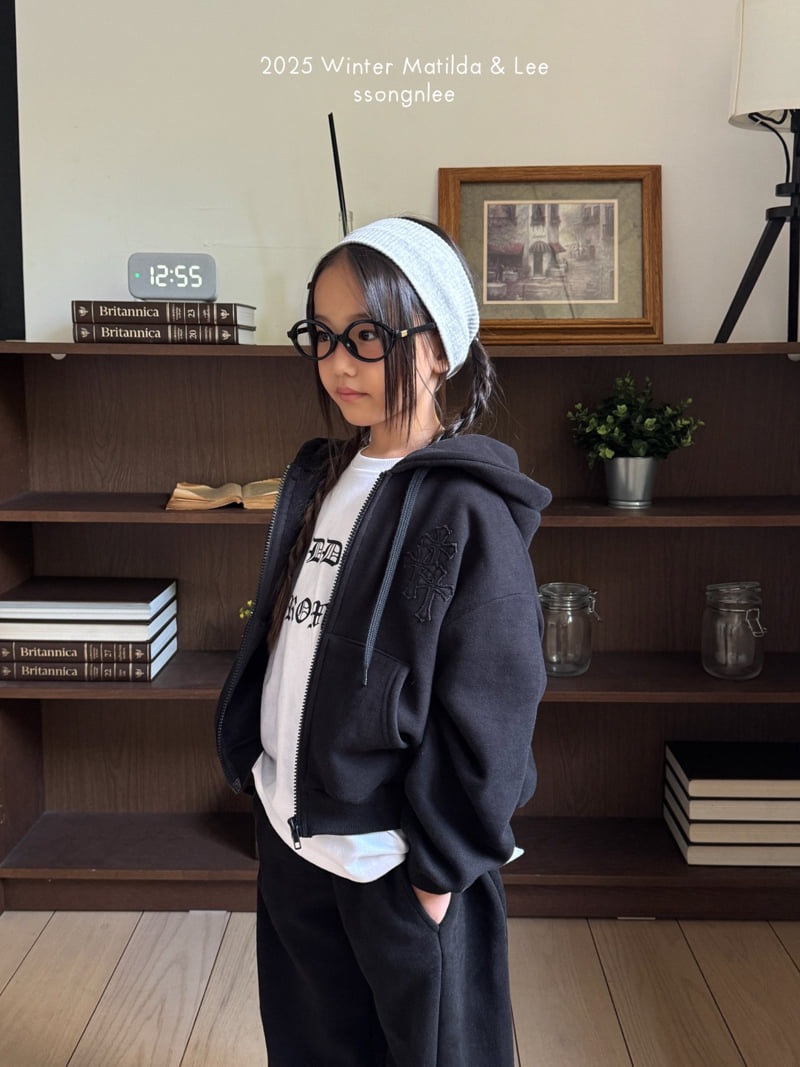 Matilda & Lee - Korean Children Fashion - #childofig - Cross Embroidery Zip-up Hood - 11
