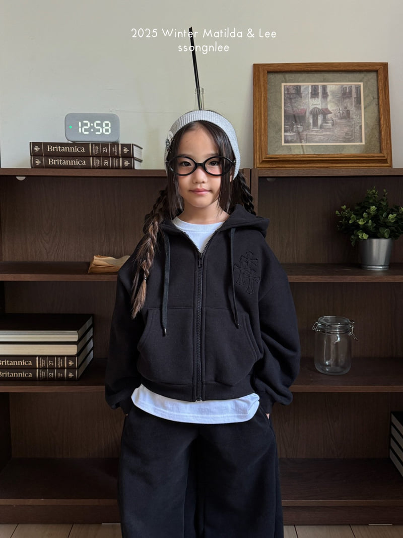 Matilda & Lee - Korean Children Fashion - #childofig - Cross Embroidery Zip-up Hood - 12