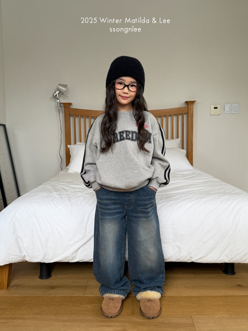 Matilda & Lee - Korean Children Fashion - #childrensboutique - Diagonal Denim Pants - 11