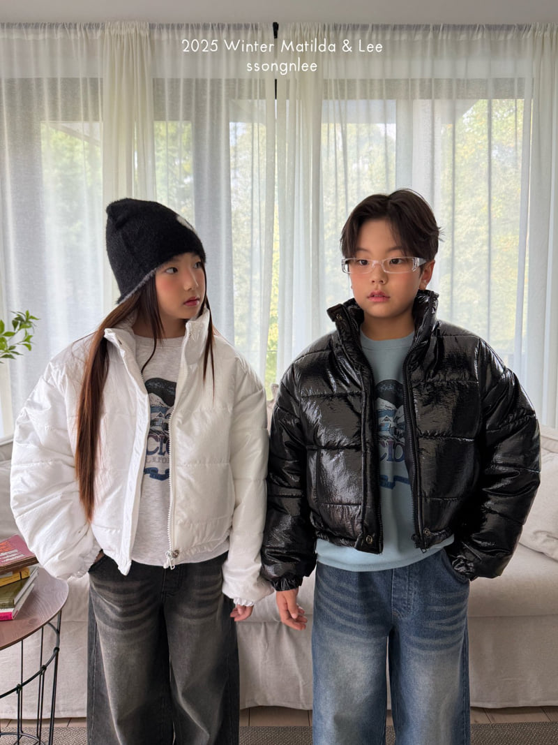 Matilda & Lee - Korean Children Fashion - #childrensboutique - Glossy Crop Puffer Jacket