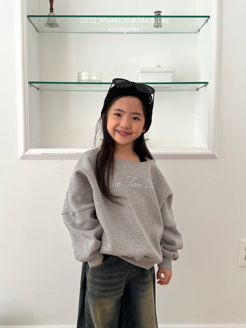 Matilda & Lee - Korean Children Fashion - #childrensboutique - Cubic Off-Shoulder Sweatshirt - 12