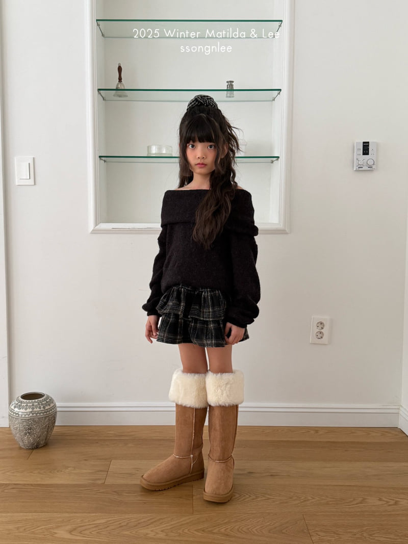 Matilda & Lee - Korean Children Fashion - #childrensboutique - Winter Check Frill Skirt - 11