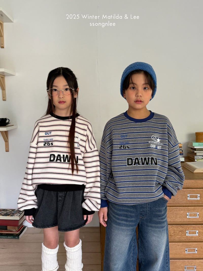 Matilda & Lee - Korean Children Fashion - #discoveringself - Down Stripe Sweatshirt
