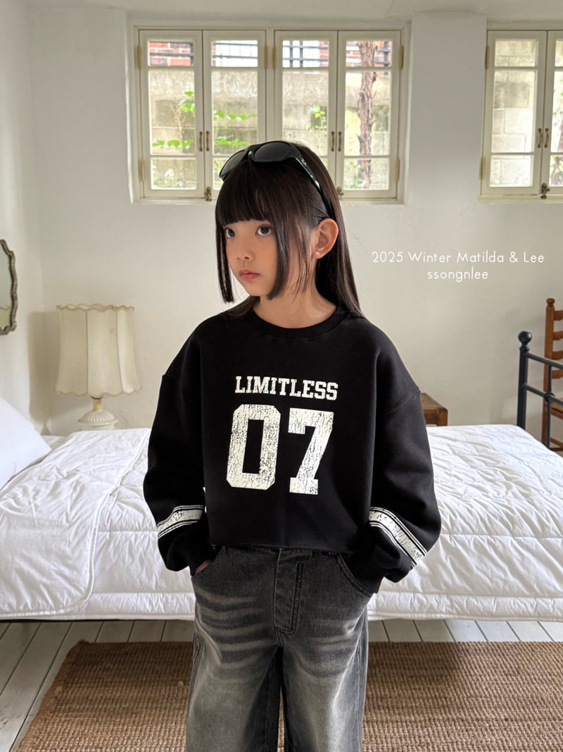 Matilda & Lee - Korean Children Fashion - #discoveringself - Limit Line Crop Sweatshirt - 12