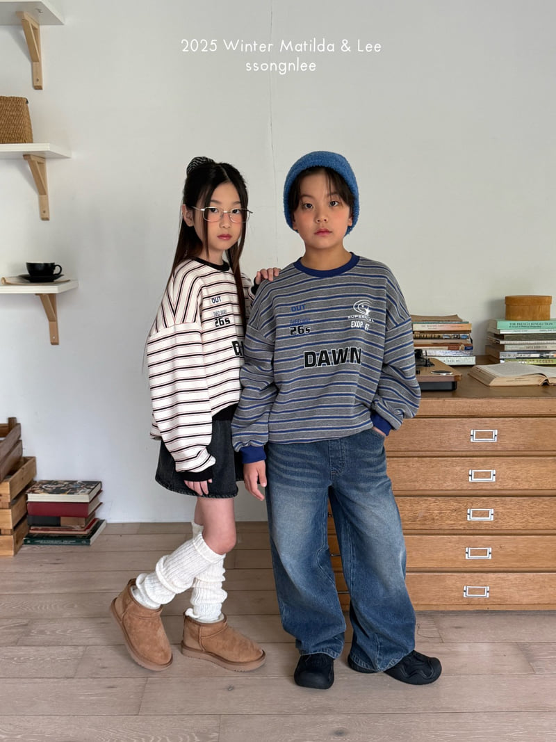 Matilda & Lee - Korean Children Fashion - #kidsshorts - Down Stripe Sweatshirt - 3