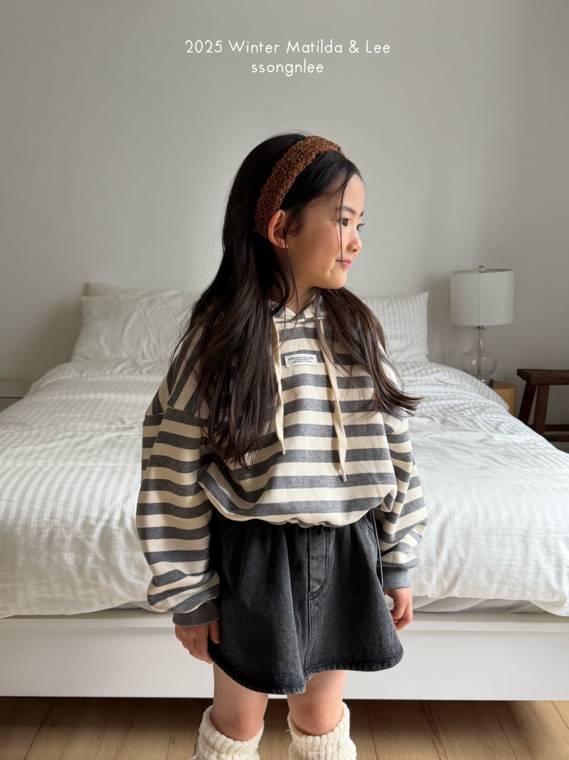 Matilda & Lee - Korean Children Fashion - #kidsshorts - Stripe Label Hoodie - 8