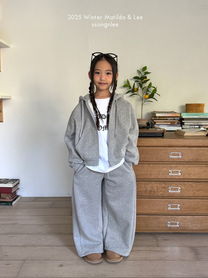 Matilda & Lee - Korean Children Fashion - #kidsshorts - Cross Embroidery Zip-up Hood - 3