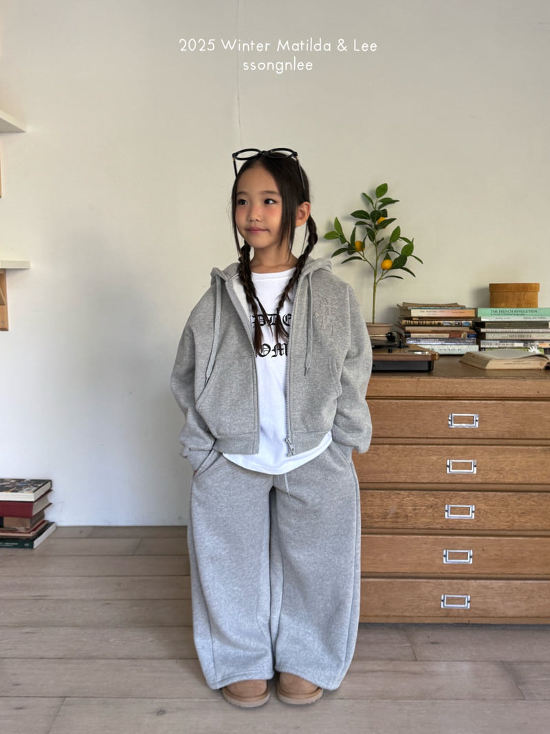 Matilda & Lee - Korean Children Fashion - #kidsshorts - Cross Embroidery Zip-up Hood - 4