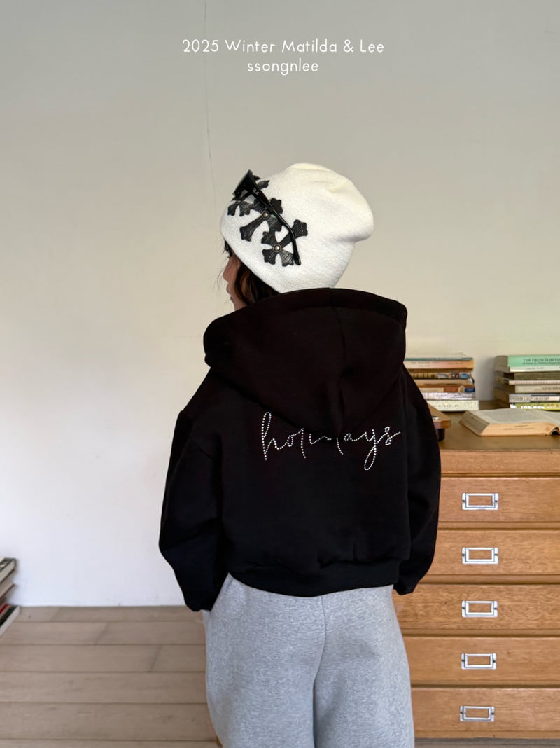 Matilda & Lee - Korean Children Fashion - #kidzfashiontrend - Cubic Lettering Zip-up Hood