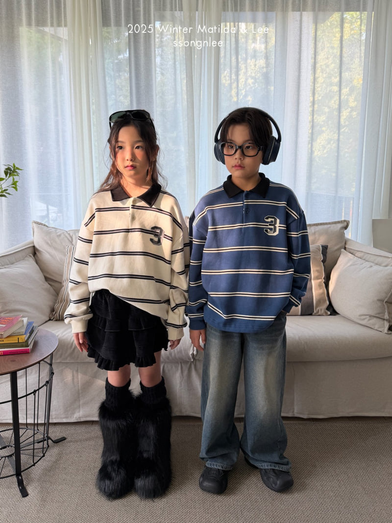 Matilda & Lee - Korean Children Fashion - #kidzfashiontrend - Number Three Collar Tee - 7