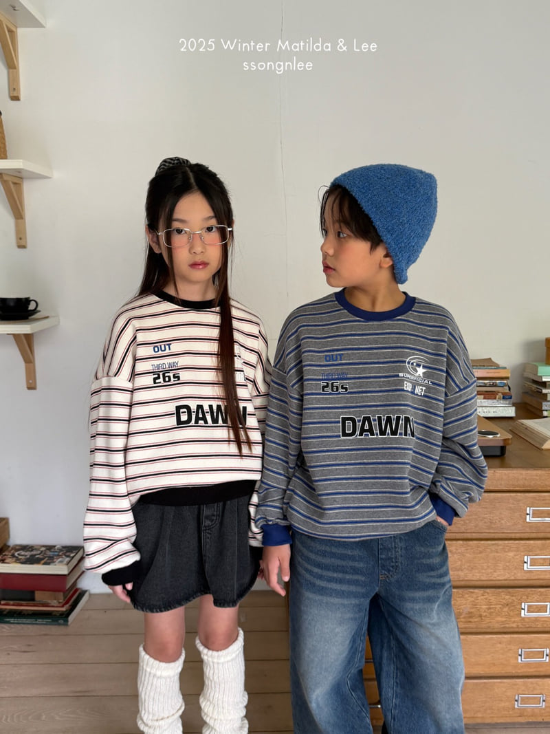 Matilda & Lee - Korean Children Fashion - #kidzfashiontrend - Down Stripe Sweatshirt - 5