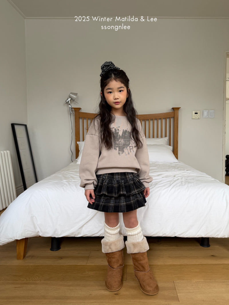 Matilda & Lee - Korean Children Fashion - #kidzfashiontrend - Winter Check Frill Skirt - 3