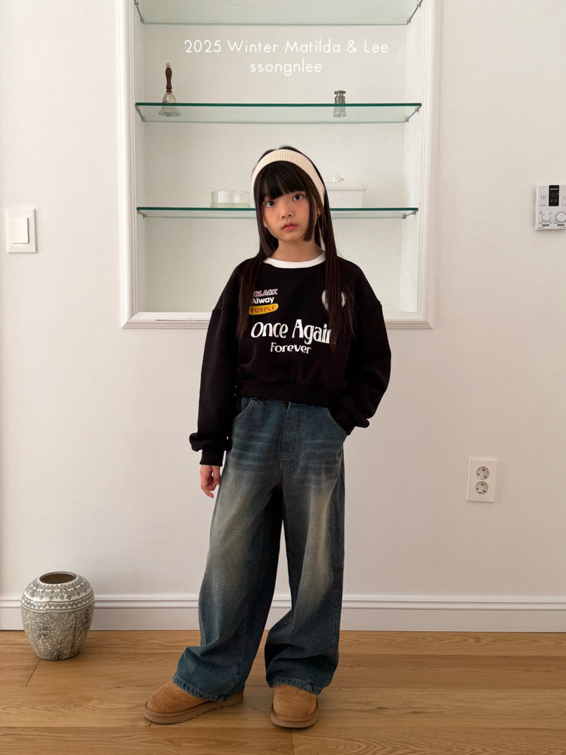 Matilda & Lee - Korean Children Fashion - #littlefashionista - Diagonal Denim Pants - 3