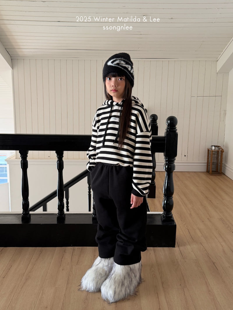 Matilda & Lee - Korean Children Fashion - #littlefashionista - Stripe Label Hoodie - 12
