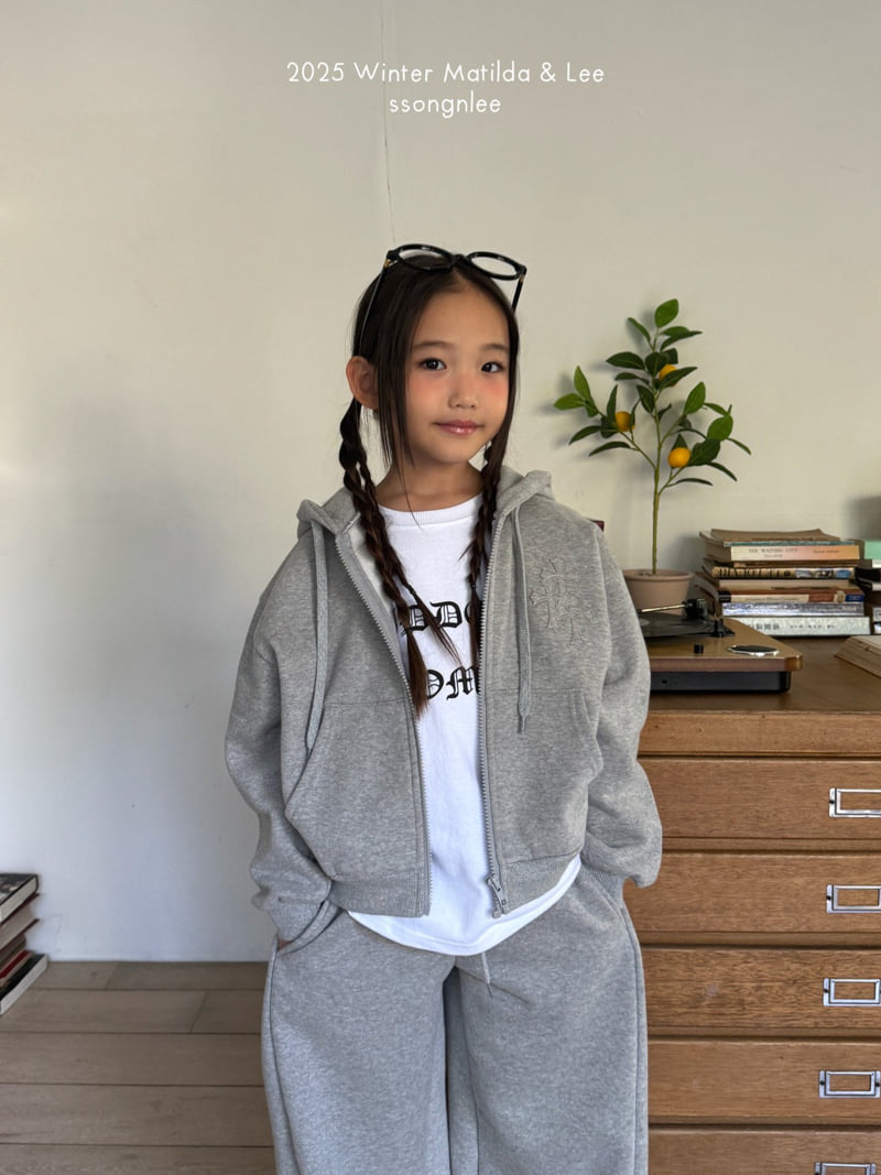 Matilda & Lee - Korean Children Fashion - #littlefashionista - Cross Embroidery Zip-up Hood - 7