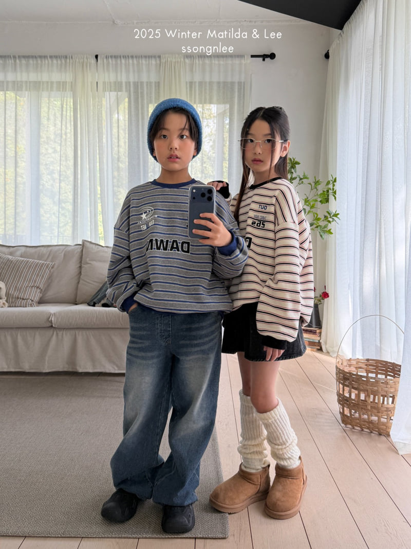 Matilda & Lee - Korean Children Fashion - #magicofchildhood - Down Stripe Sweatshirt - 8