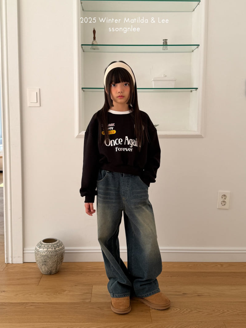 Matilda & Lee - Korean Children Fashion - #littlefashionista - Diagonal Denim Pants - 4