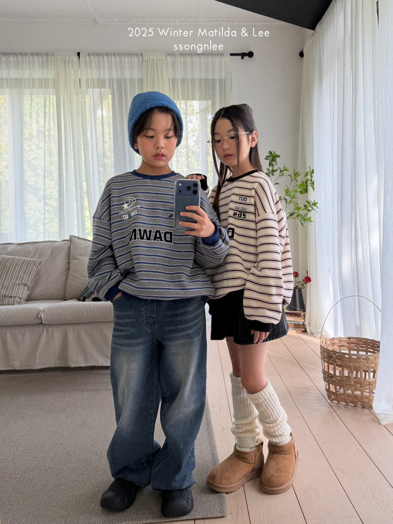 Matilda & Lee - Korean Children Fashion - #minifashionista - Down Stripe Sweatshirt - 9