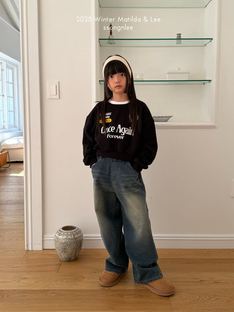Matilda & Lee - Korean Children Fashion - #minifashionista - Diagonal Denim Pants - 5