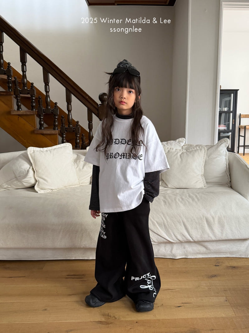 Matilda & Lee - Korean Children Fashion - #prettylittlegirls - Stripe Half Turtleneck Tee - 7