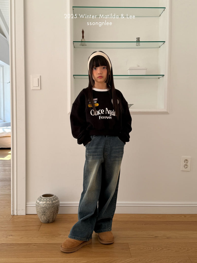 Matilda & Lee - Korean Children Fashion - #prettylittlegirls - Diagonal Denim Pants - 6