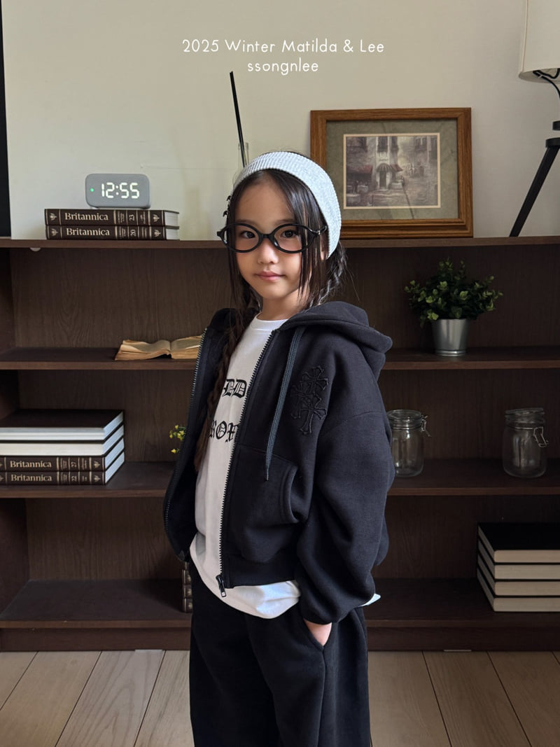Matilda & Lee - Korean Children Fashion - #prettylittlegirls - Cross Embroidery Zip-up Hood - 10
