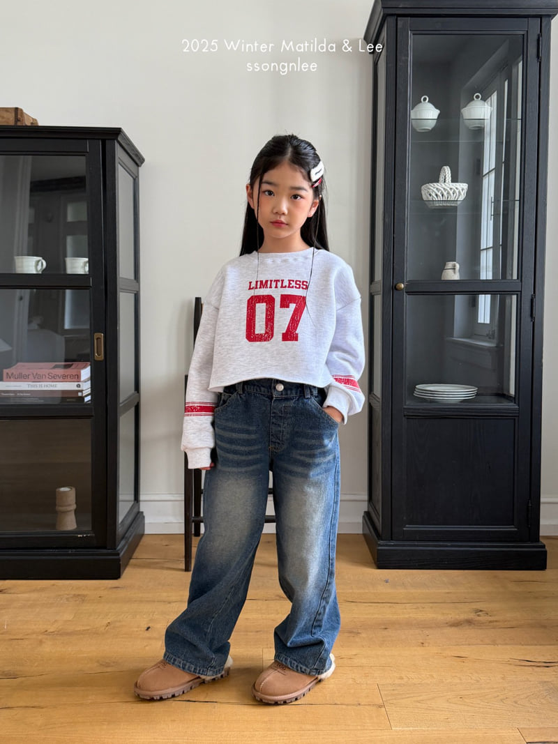 Matilda & Lee - Korean Children Fashion - #prettylittlegirls - Limit Line Crop Sweatshirt - 5