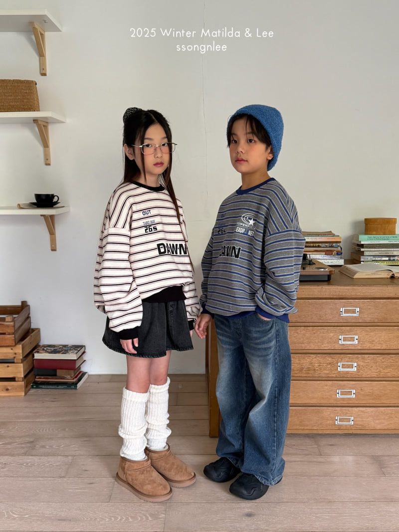 Matilda & Lee - Korean Children Fashion - #todddlerfashion - Down Stripe Sweatshirt - 11