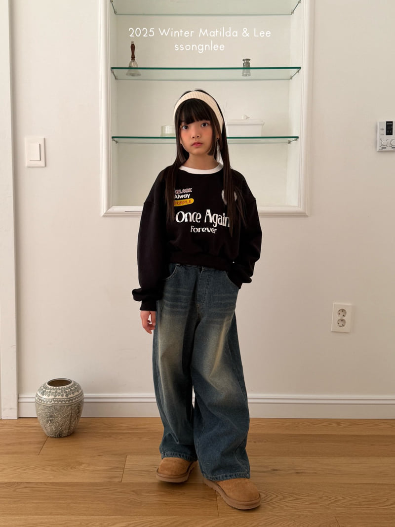 Matilda & Lee - Korean Children Fashion - #todddlerfashion - Diagonal Denim Pants - 7