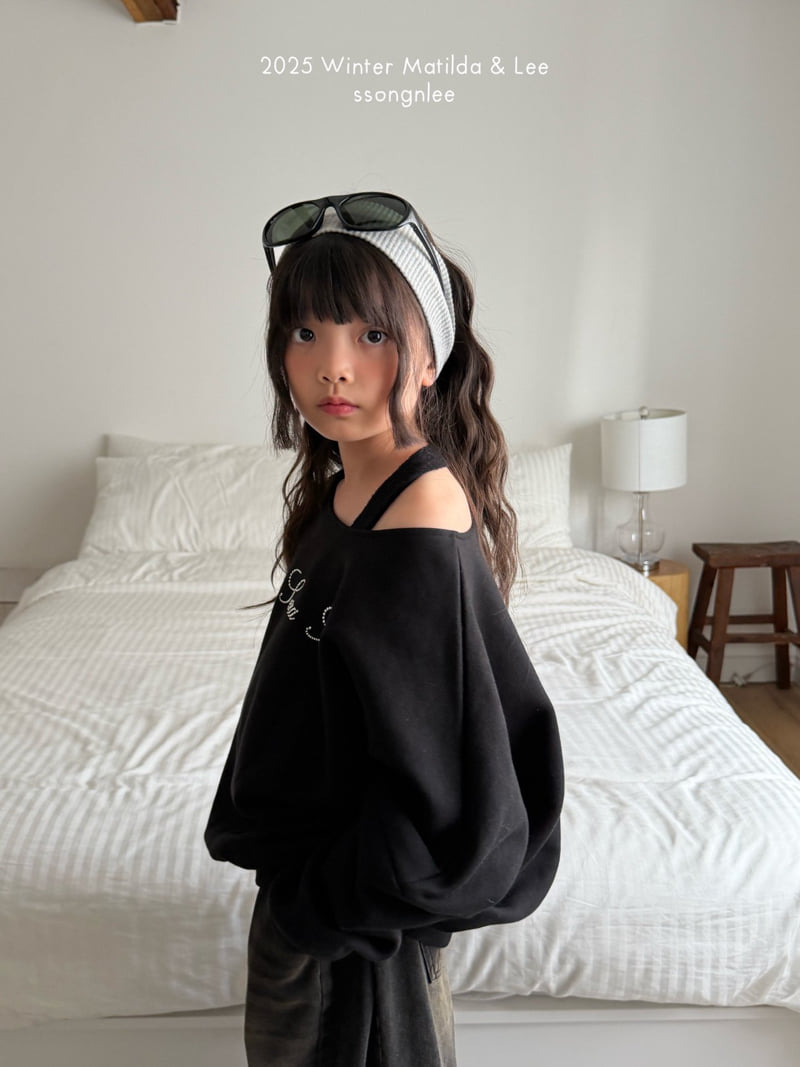 Matilda & Lee - Korean Children Fashion - #todddlerfashion - Cubic Off-Shoulder Sweatshirt - 8
