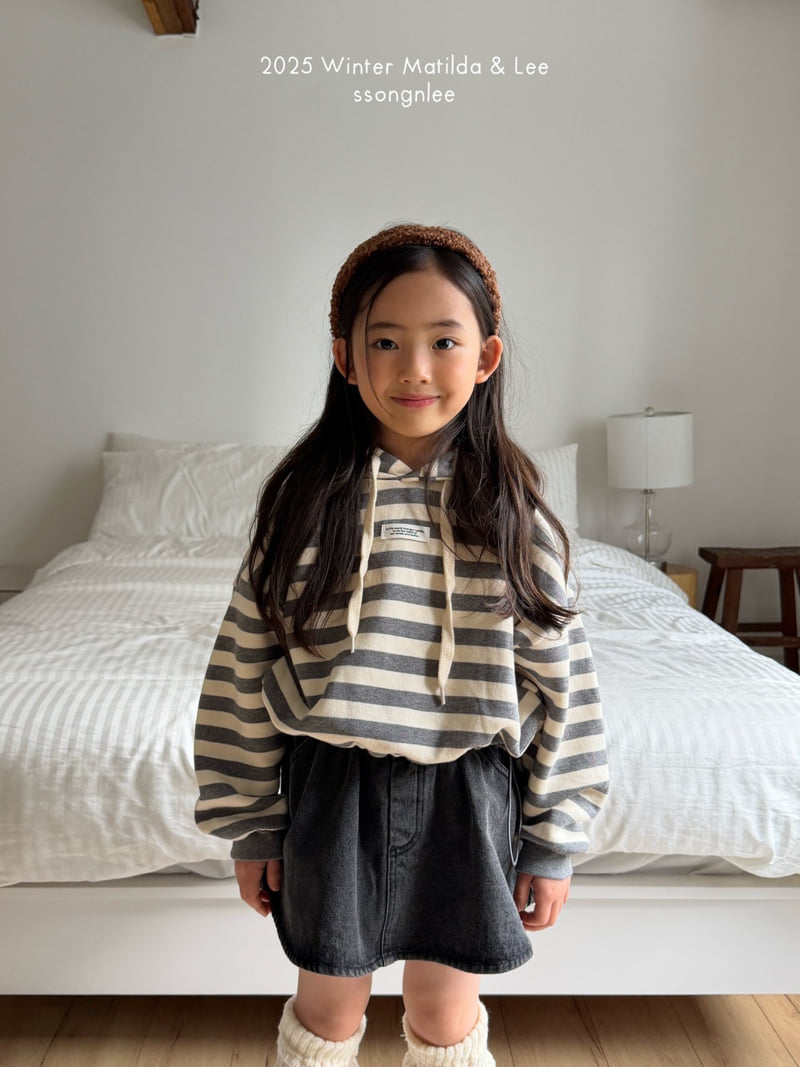 Matilda & Lee - Korean Children Fashion - #toddlerclothing - Stripe Label Hoodie