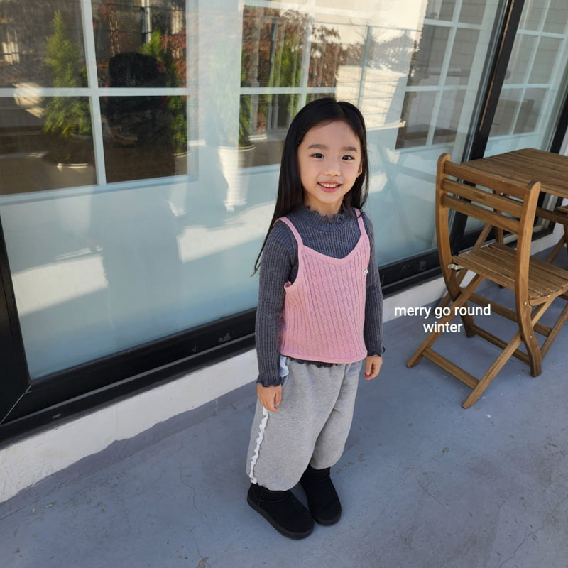 Merry Go Round - Korean Children Fashion - #childofig - Cable Knit Vest - 8