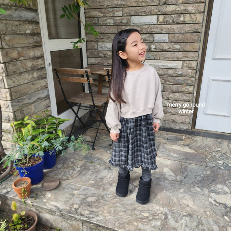 Merry Go Round - Korean Children Fashion - #childofig - Frill Sweatshirt One-piece - 12