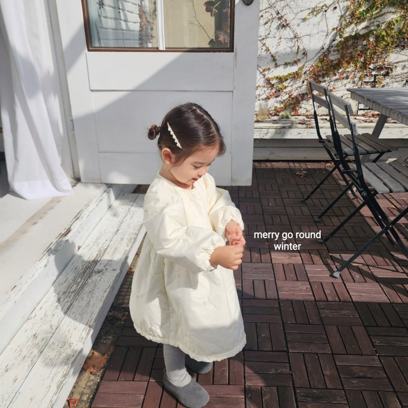 Merry Go Round - Korean Children Fashion - #childofig - Bonding Flower Embroidery One-piece - 7
